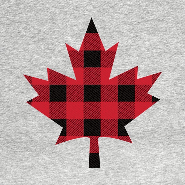 Canadian Maple Leaf with lumberjack plaid by JDawnInk